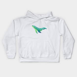 Lemon and cucumber galaxy whale Kids Hoodie